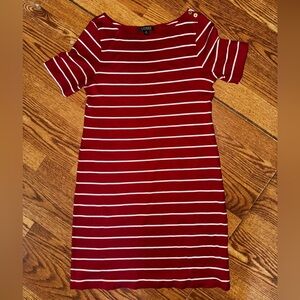 Polo by Ralph Lauren Red and White Striped Dress